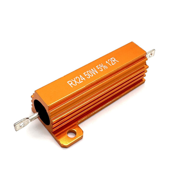RX24 50W 5% 12R, резистор силовой 50 Вт, 12 Ом, 5%