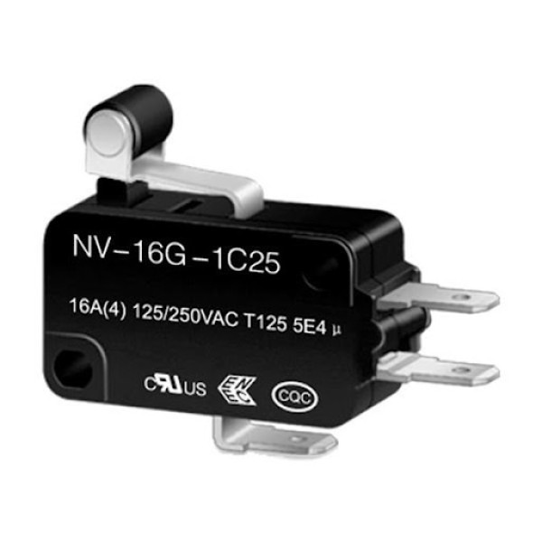 Микропереключатель с коротким рычагом с роликом NV-16G, 5шт